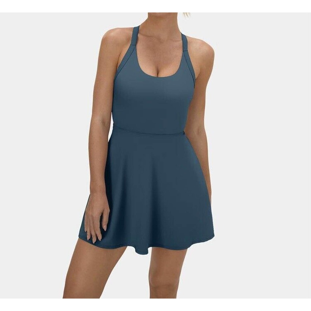 NWT Halara Womens Barre Ballet Dance Dress Med Backless Cutout